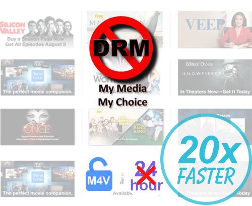 M4VGear DRM Remover, the most fastest and powerful DRM removal software