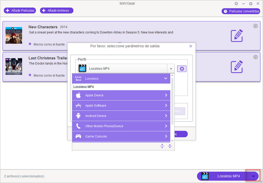 choose output profile