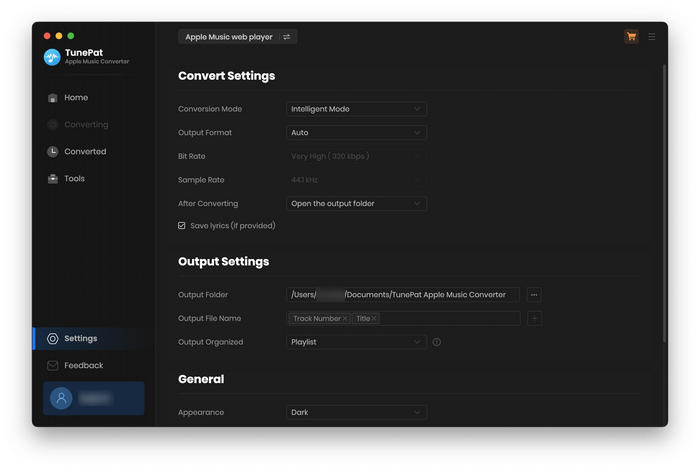 Customize output settings