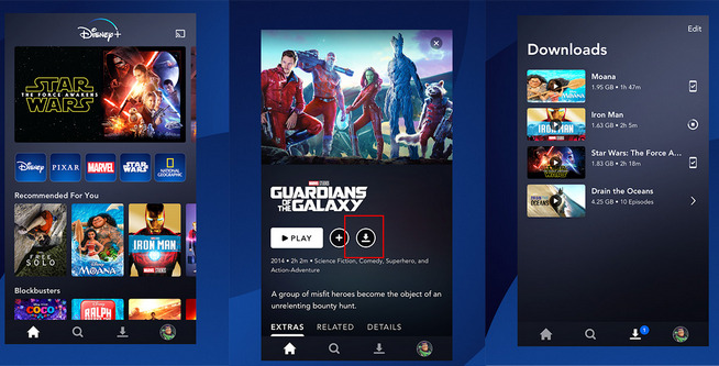 download disney+ video on phone
