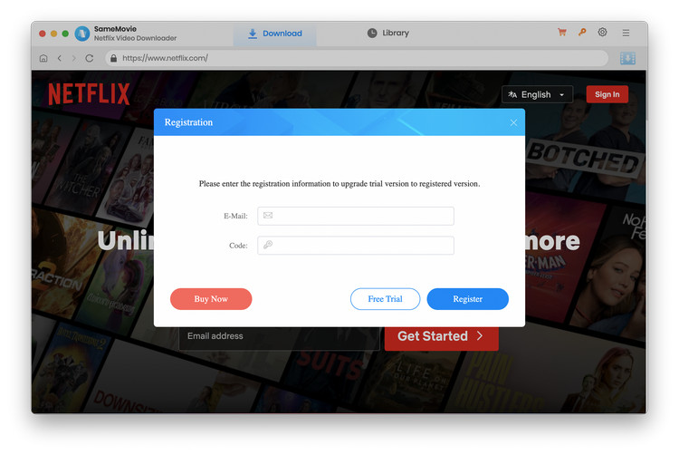 Register Netflix Video Downloader