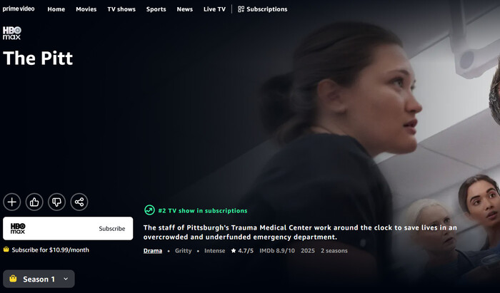 Watch The Pitt on Amazon