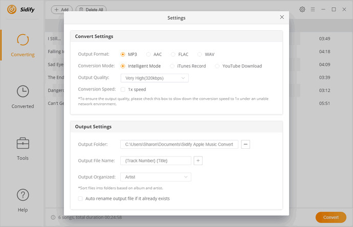 Set output format