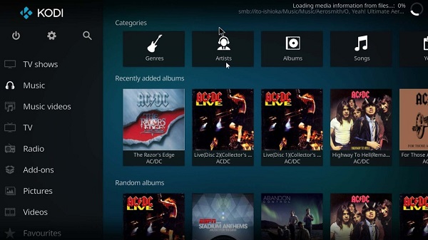 Kodi Music interface