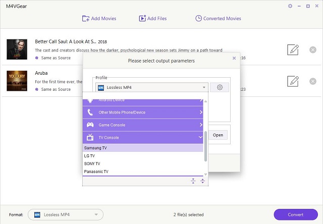 Choose Output Profile