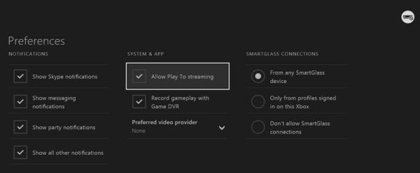 Stream to Xbox One