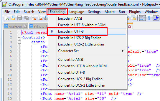 Notepad++ Encoding