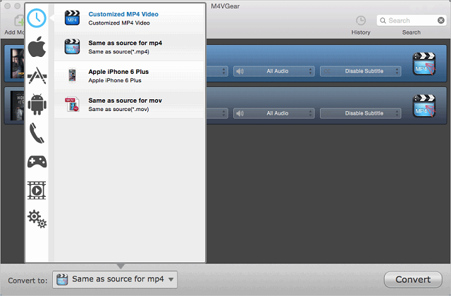 Choose Output Profile