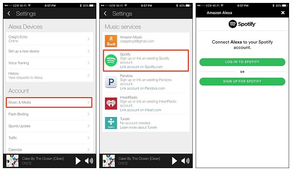link spotify to alexa